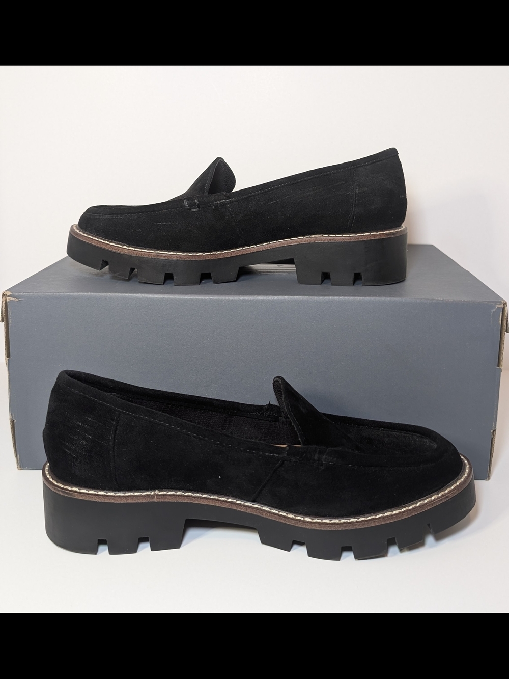 Sonoma Goods For Life Valda Women’s Lug Sole Loafers Black Suede Size 7.5 - Picture 2 of 9